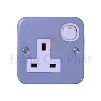 Bộ ổ cắm đơn 3 chấu 13A có công tắc, mặt kim loại ESM15_G19
