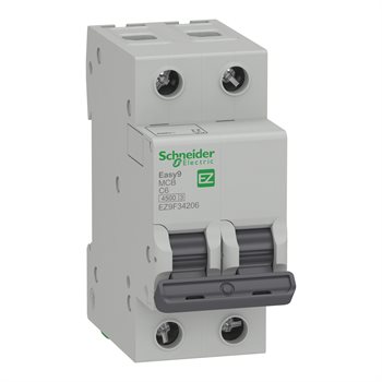 Easy9 MCB 2P, 4.5kA, 230V,C curve EZ9F34206