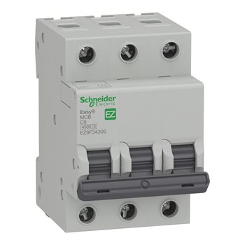Easy9 MCB 3P Schneider 4.5kA, 230V, C curve EZ9F34306