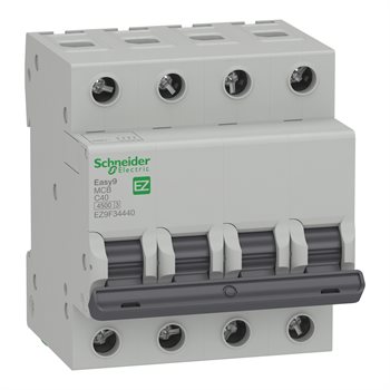 Easy9 MCB 4P, 4.5kA, 230V, C curve EZ9F34440