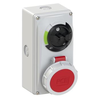 Phích cắm công nghiệp di động PCE F61142-6K 4P 6H IP67 có lỗ F61142-6K