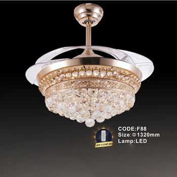 Quạt trần đèn cánh xếp trang trí Slister Ø1320mm - LED F88