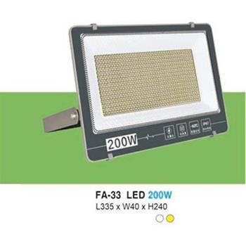 Đèn pha led 200W - L335*W40*H240, ánh sáng trắng, vàng FA-33 LED