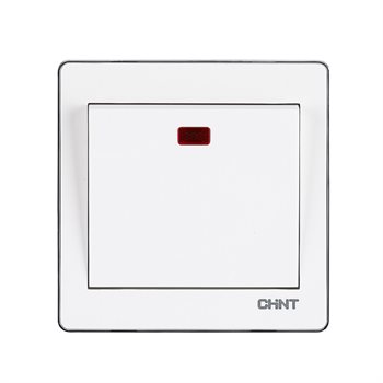 Bộ công tắc đơn 2 cực CHINT NEW6-D00150 White 20A 250V có đèn báo NEW6-D00150