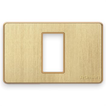 Mặt che 1 lỗ ngang Roman, khung viền vàng GA01N-CV GA01N-CV