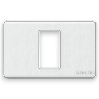 Mặt che 1 lỗ ngang Roman, khung viền bạc GA01N-TB GA01N-TB