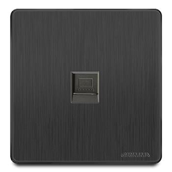 Bộ ổ cắm đơn mạng mặt nhựa vân xước màu đen Grimma G20B1PC G20B1PC