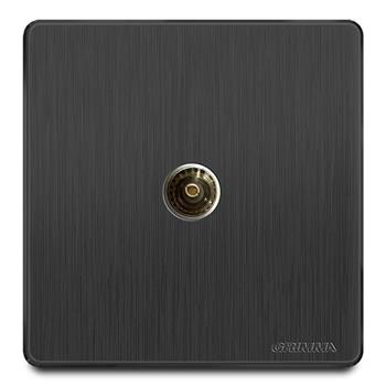 Bộ ổ cắm đơn tivi mặt nhựa vân xước màu đen Grimma G20B1TV G20B1TV