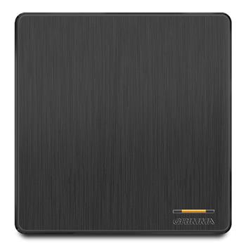 Bộ công tắc đơn 2 chiều mặt nhựa vân xước màu đen Grimma G20BK12 G20BK12