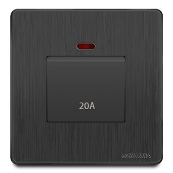 Bộ công tắc 20A mặt nhựa vân xước màu đen Grimma G20BK20A G20BK20A