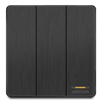 Bộ công tắc ba 2 chiều mặt nhựa vân xước màu đen Grimma G20BK32 G20BK32