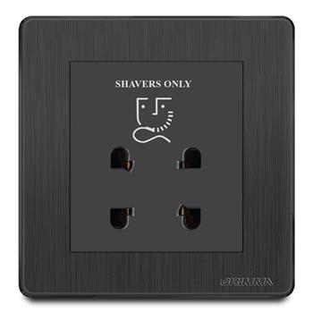 Bộ ổ cắm dao cạo râu mặt nhựa vân xước màu đen Grimma G20BSKSV G20BSKSV