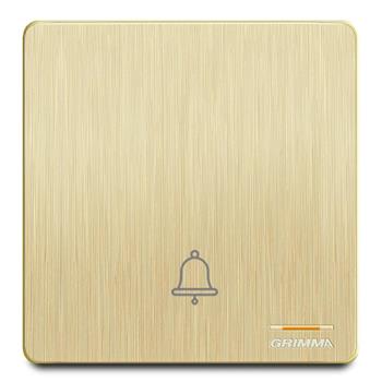 Bộ nút nhấn chuông mặt nhựa vân xước màu vàng Grimma G20GDB G20GDB
