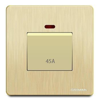 Bộ công tắc 45A mặt nhựa vân xước màu vàng Grimma G20GK45A G20GK45A