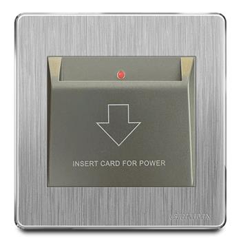 Bộ công tắc dùng thẻ từ mặt nhựa vân xước màu xám Grimma G20HFC G20HFC