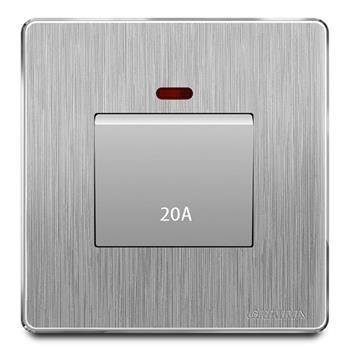 Bộ công tắc 20A mặt nhựa vân xước màu xám Grimma G20K20A G20K20A