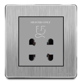 Bộ ổ cắm dao cạo râu mặt nhựa vân xước màu xám Grimma G20SKSV G20SKSV
