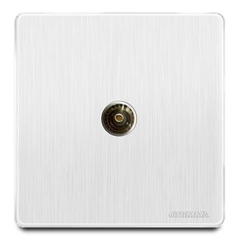 Bộ ổ cắm đơn tivi mặt nhựa vân xước màu trắng Grimma G20W1TV G20W1TV