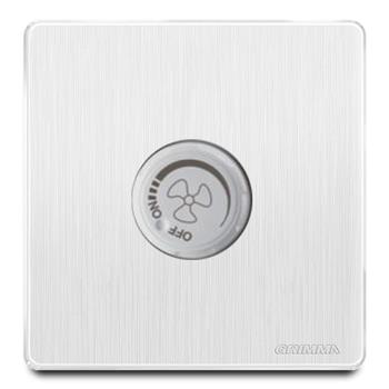 Bộ triết áp quạt mặt nhựa vân xước màu trắng Grimma G20WDS G20WDS