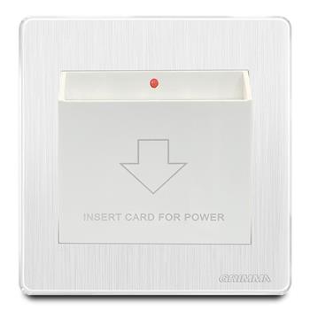Bộ công tắc dùng thẻ từ mặt nhựa vân xước màu trắng Grimma G20WHFC G20WHFC