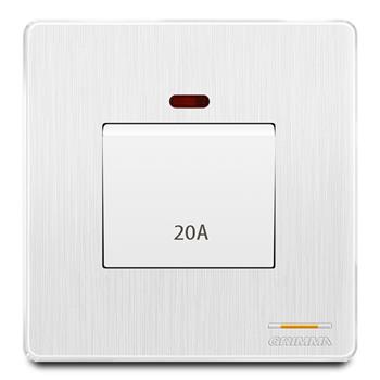 Bộ công tắc 20A mặt nhựa vân xước màu trắng Grimma G20WK20A G20WK20A