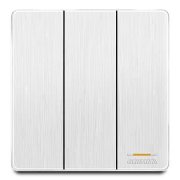 Bộ công tắc ba 2 chiều mặt nhựa vân xước màu trắng Grimma G20WK32 G20WK32