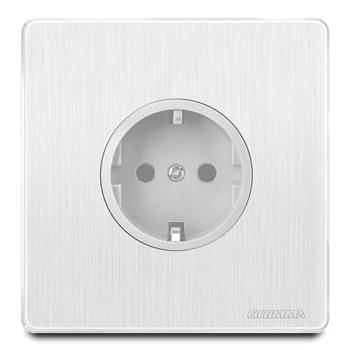 Bộ ổ cắm tròn chuẩn Đức mặt nhựa vân xước màu trắng Grimma G20WSC G20WSC
