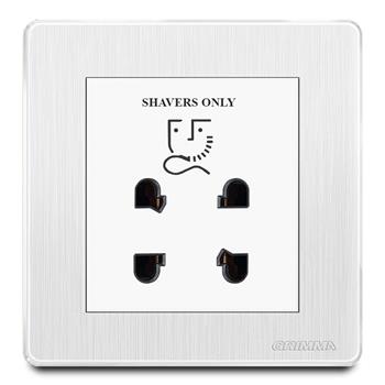 Bộ ổ cắm dao cạo râu mặt nhựa vân xước màu trắng Grimma G20WSKSV G20WSKSV