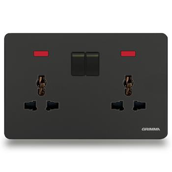 Bộ ổ cắm đôi 3 chấu có công tắc điều khiển Grimma G3BSK147 G3BSK147