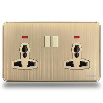 Bộ ổ cắm đôi 3 chấu có công tắc điều khiển Grimma G5GSK147 G5GSK147