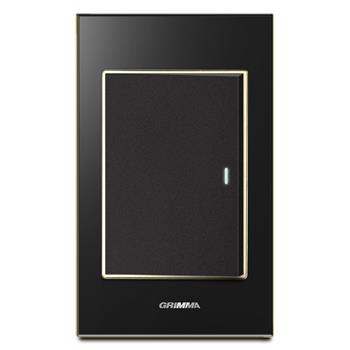 Bộ công tắc đơn 1 chiều Grimma, mặt kính cường lực G6 series G6GLBK11 G6GLBK11