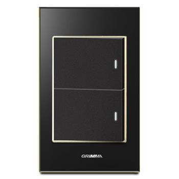 Bộ công tắc đôi 2 chiều Grimma, mặt kính cường lực G6 series G6GLBK22 G6GLBK22