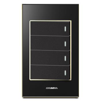 Bộ công tắc bốn 2 chiều Grimma, mặt kính cường lực G6 series G6GLBK42 G6GLBK42