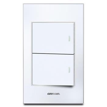 Bộ công tắc đôi 2 chiều Grimma, mặt kính cường lực G6 series G6GLWK22 G6GLWK22