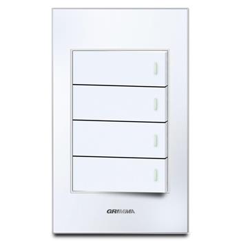 Bộ công tắc bốn 2 chiều Grimma, mặt kính cường lực G6 series G6GLWK42 G6GLWK42