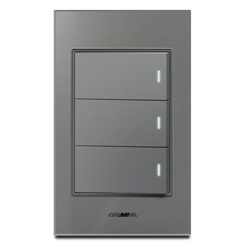 Bộ công tắc ba 1 chiều Grimma, mặt kính cường lực G6 series G6GLXK31 G6GLXK31