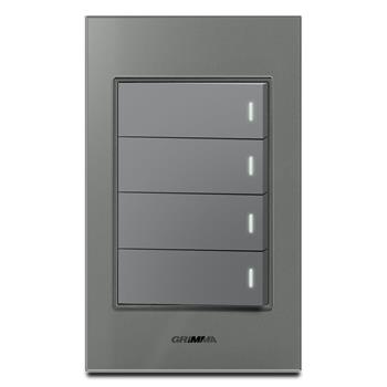 Bộ công tắc bốn 1 chiều Grimma, mặt kính cường lực G6 series G6GLXK41 G6GLXK41