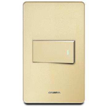 Bộ công tắc đơn 2 chiều Grimma, mặt Acrylic vàng G7 series G7ACGK12 G7ACGK12
