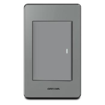 Bộ công tắc đơn 2 chiều Grimma, mặt Acrylic xám G7 series G7ACXK12 G7ACXK12