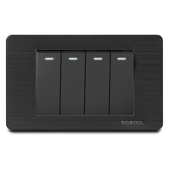 Bộ công tắc bốn 2 chiều Grimma, mặt thép không gỉ G7 series G7SBK42 G7SBK42