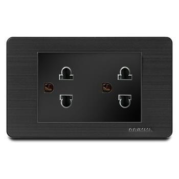 Bộ ổ cắm đôi 3 chấu Grimma, mặt thép không gỉ G7 series G7SBSK333 G7SBSK333