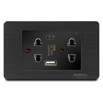 Bộ ổ cắm USB Grimma, mặt thép không gỉ G7 series G7SBUSB G7SBUSB