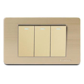 Bộ công tắc ba 1 chiều Grimma, mặt thép không gỉ G7 series G7SGK31 G7SGK31