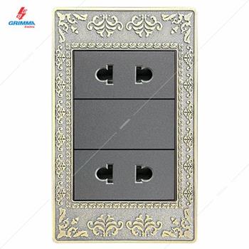 Ổ cắm đôi 2 chấu GRIMMA G8ZAX2SK2 G8ZAX2SK2