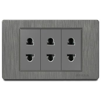 Bộ ổ cắm ba 2 chấu Grimma, mặt nhựa vân xước G8 series G83SK2 G83SK2