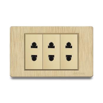 Bộ ổ cắm ba 2 chấu Grimma, mặt nhựa vân xước G8 series G8G3SK2 G8G3SK2