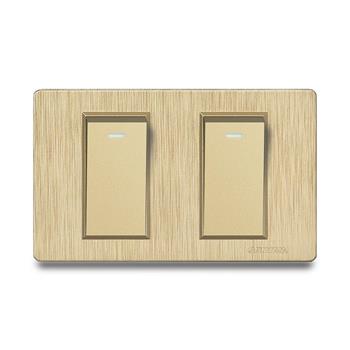 Bộ công tắc đôi 2 chiều Grimma, mặt nhựa vân xước G8 series G8GK22 G8GK22