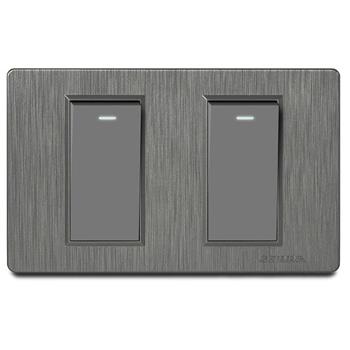 Bộ công tắc đôi 2 chiều Grimma, mặt nhựa vân xước G8 series G8K22 G8K22