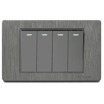 Bộ công tắc bốn 1 chiều Grimma, mặt nhựa vân xước G8 series G8K41 G8K41