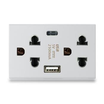 Hạt ổ cắm USB type A + type C size L Grimma G8W series, G8WSKUSB G8WSKUSB